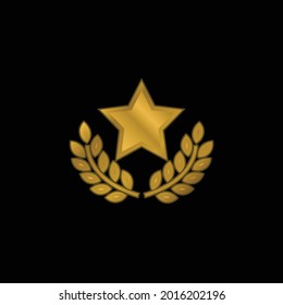 Prämierter Stern mit goldplatzierten Olive Branches, Metallic-Symbol oder Logo-Vektorgrafik
