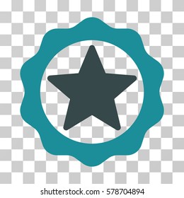 Award Star Seal icon. Vector illustration style is flat iconic bicolor symbol, soft blue colors, transparent background. Designed for web and software interfaces.