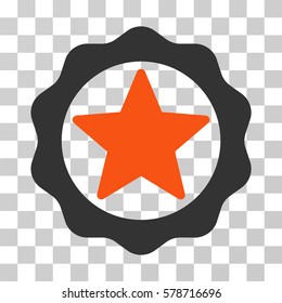 Award Star Seal icon. Vector illustration style is flat iconic bicolor symbol, orange and gray colors, transparent background. Designed for web and software interfaces.