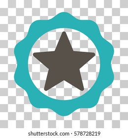 Award Star Seal icon. Vector illustration style is flat iconic bicolor symbol, grey and cyan colors, transparent background. Designed for web and software interfaces.