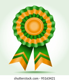 award a star two-color - green and orange. The vector is easily editable