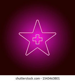 Award, star vector icon. Element of simple icon for websites, web design, mobile app, info graphics. Pink color. Neon vector