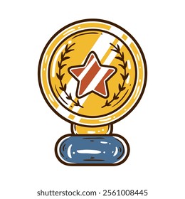 Award with star vector illustration