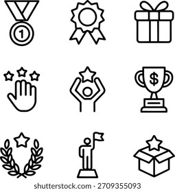 Award and success icon collection Vector
