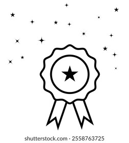 The "Award And Success Stock Line Icon Set". Certificate badge icon, Premium quality. Achievement badge. line-drawn icons representing various symbols of achievement and recognition. Design eps 10