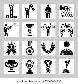 Award and success vector icons set
