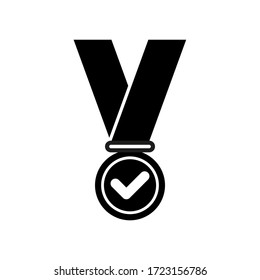 award symbol icon. winner medal icon symbol vector on white background. eps10 editable
