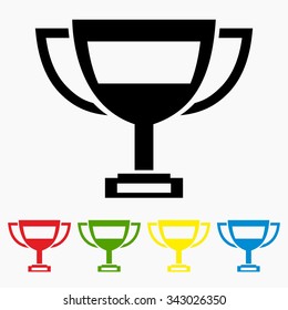 Award symbol. New victory trophy tournament illustration. Different color. Vector winner cup.