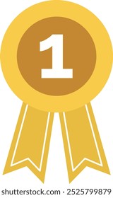 Award Symbol Vector Icon Illustration. Number one. 