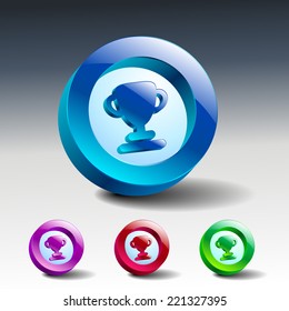 Award symbol Vector illustration of flat color icon