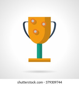 Award symbol. Yellow winner cup. Competition. Business success. Sport achievements. Vector icon flat color style. Web design element for site, mobile and business.