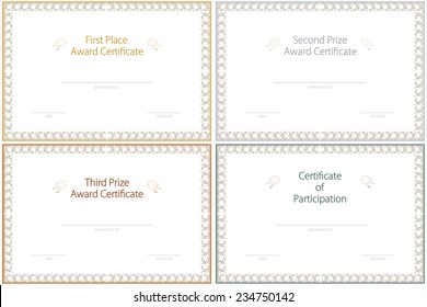 Award Template Set (1,2 and 3 place competition's awards and certificate of participation)