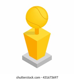 Award tennis ball trophy cup icon