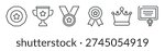 Award thin line icon set. Web minimal icons