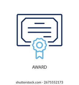 Adjudicar iconos de vectores de línea delgada.