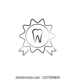 award, tooth icon. Element of dantist for mobile concept and web apps illustration. Hand drawn icon for website design and development, app development