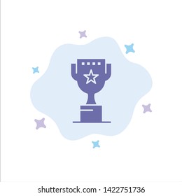 Award, Top, Position, Reward Blue Icon on Abstract Cloud Background