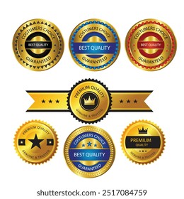 Award, trophy, cup and medal flat icon set - color illustration