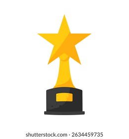 Award Trophy Cup with Star – Vector Illustration	