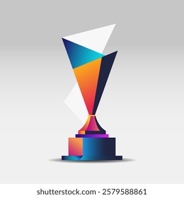 an award trophy design with a blend of gradient colors. symbols of achievement are usually used as complementary elements in designs with the concept of championship events, competitions, etc.