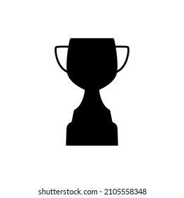 award trophy icon in black flat glyph, filled style isolated on white background