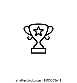 award trophy icon  in black line style icon, style isolated on white background