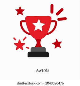 Concepto de icono de galardón o trofeo