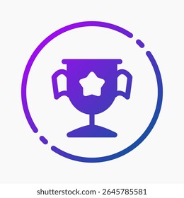 Award Trophy Icon in gradient style. Perfect for apps, websites, UI UX, presentations, or infographics. Editable illustration file with clean design and modern design.