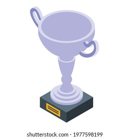 Award trophy icon. Isometric of Award trophy vector icon for web design isolated on white background