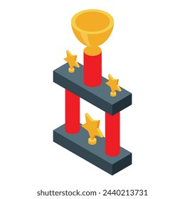 Award trophy icon isometric vector. Cup prize. Star sport
