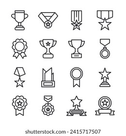 Award- und Trophäensymbol-Set