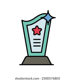 Icono de trofeo de premio con fondo blanco Vector Ilustración de stock