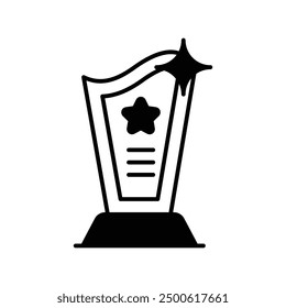 award trophy icon with white background vector stock illustration