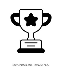 award trophy icon with white background vector stock illustration
