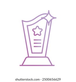 Icono de trofeo de premio con fondo blanco Vector Ilustración de stock