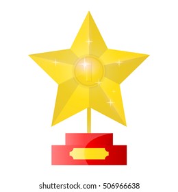 Award  trophy icon  for winners in competitions. flat style. Isolated  illustration