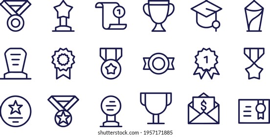 Award and Trophy Icons vector design 