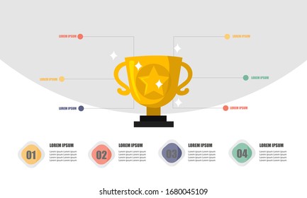 Award trophy infographic chart vector illustration