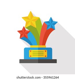 award trophy medal flat icon