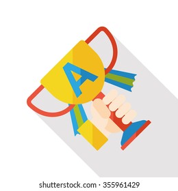 award trophy medal flat icon