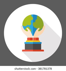 award trophy medal flat icon