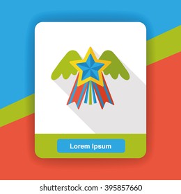 award trophy medal flat icon