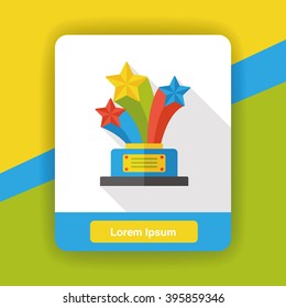 award trophy medal flat icon