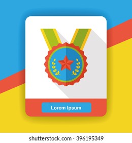award trophy medal flat icon