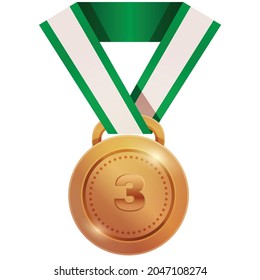 award trophy medal realistic set