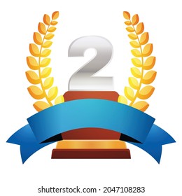 award trophy medal realistic set
