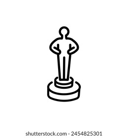 Award trophy movie oscar winner icon, vector illustration