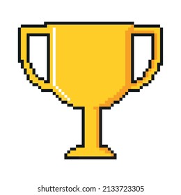 award trophy pixel icon isolated