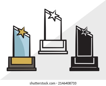 Award Trophy Printable Vector Illustration