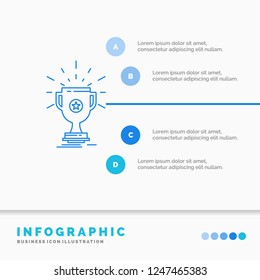 award, trophy, prize, win, cup Infographics Template for Website and Presentation. Line Blue icon infographic style vector illustration